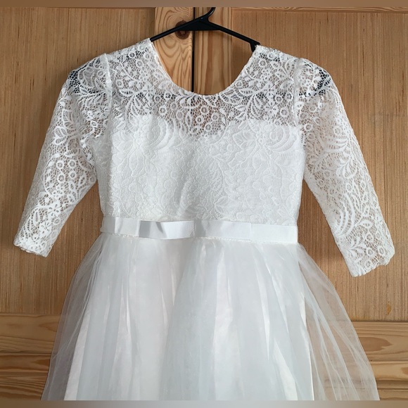Xiaanman NWT tulle lace modest flower girl bridal dress size 16/150 - Picture 5 of 12